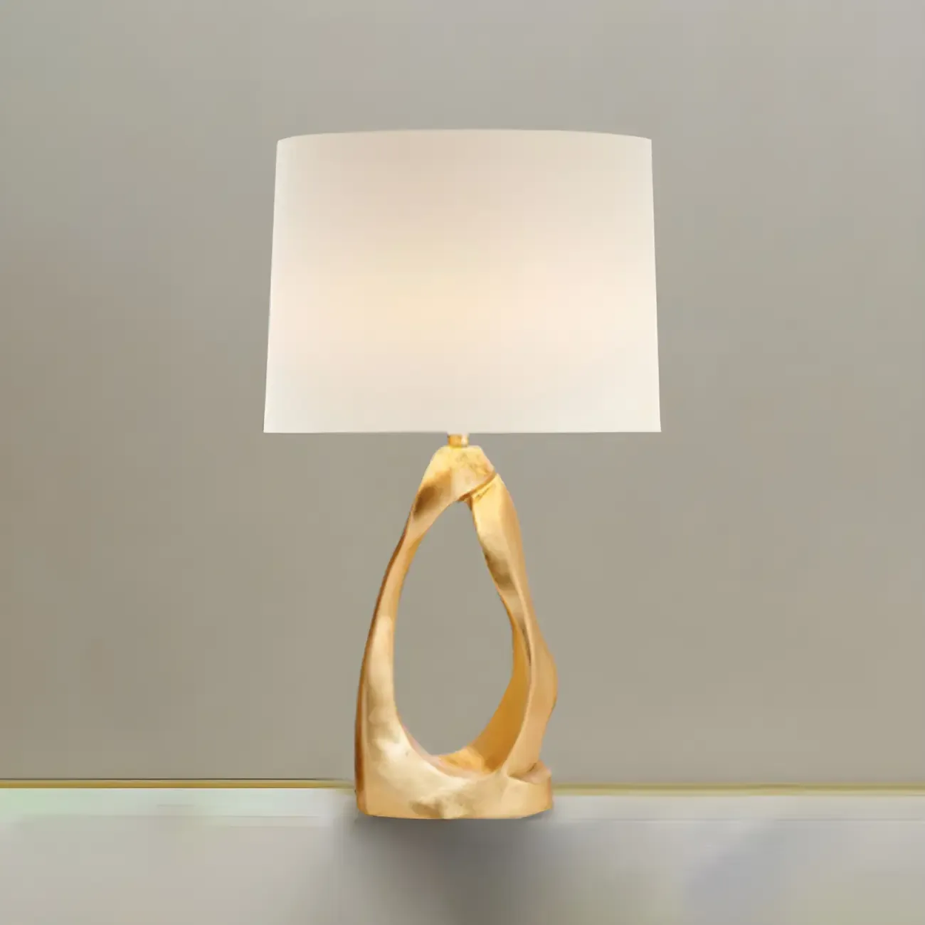 Modern Gold Base Desk Lamp Plug-In Electric for Bedroom Image - 7