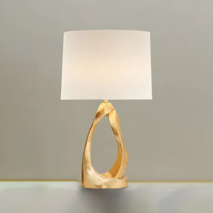 Modern Gold Base Desk Lamp Plug-In Electric for Bedroom Image - 7