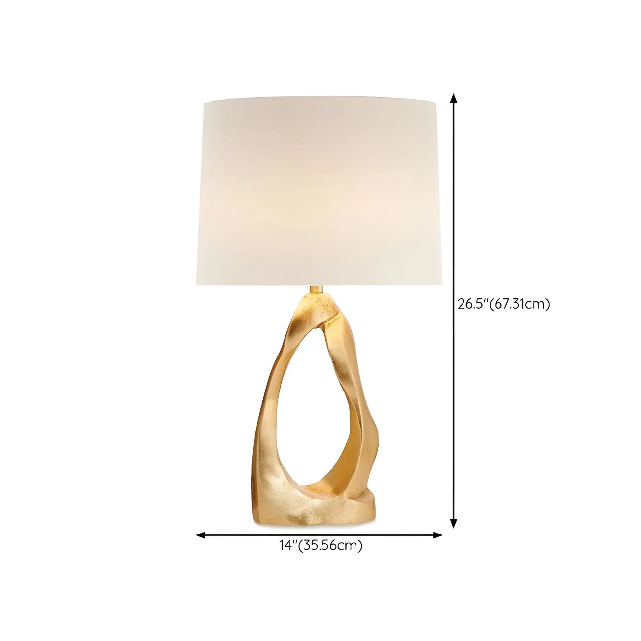 Modern Gold Base Desk Lamp Plug-In Electric for Bedroom #size