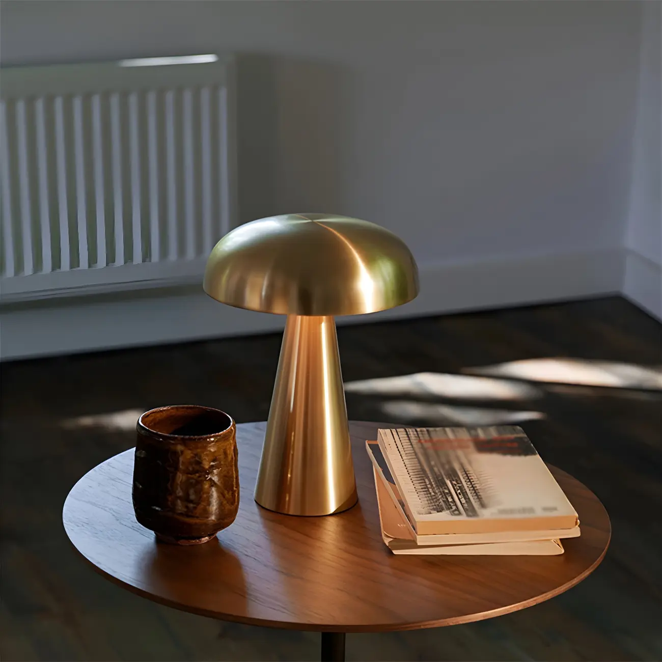 Contemporary Brass Table Lamp Rechargeable Power for Home Image - 2 | homeyfad