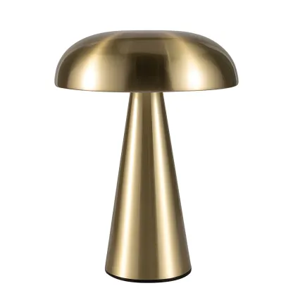 Contemporary Brass Table Lamp Rechargeable Power for Home Image - 5
