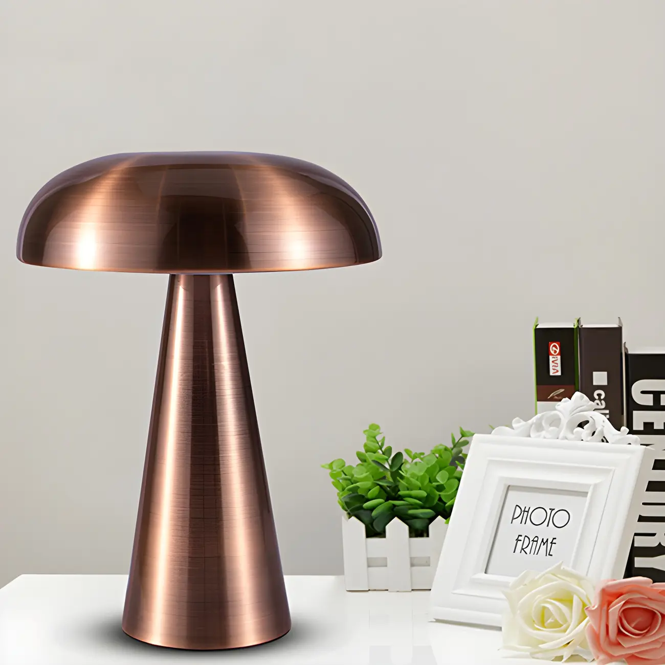 Contemporary Brass Table Lamp Rechargeable Power for Home Image - 10 | homeyfad