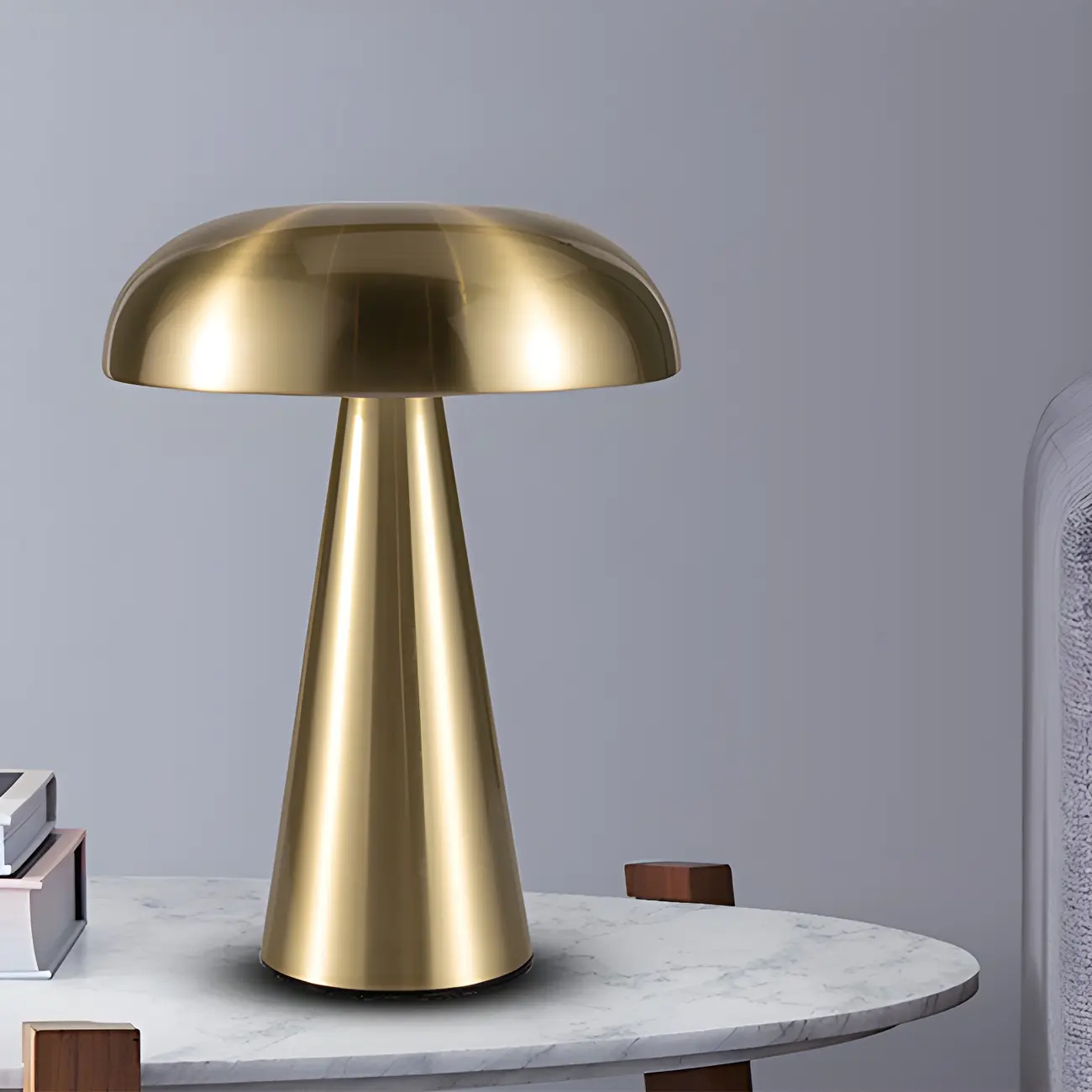 Contemporary Brass Table Lamp Rechargeable Power for Home Image - 11 | homeyfad