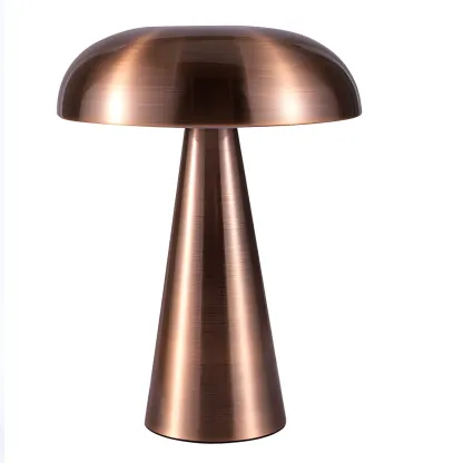 Contemporary Brass Table Lamp Rechargeable Power for Home Image - 12