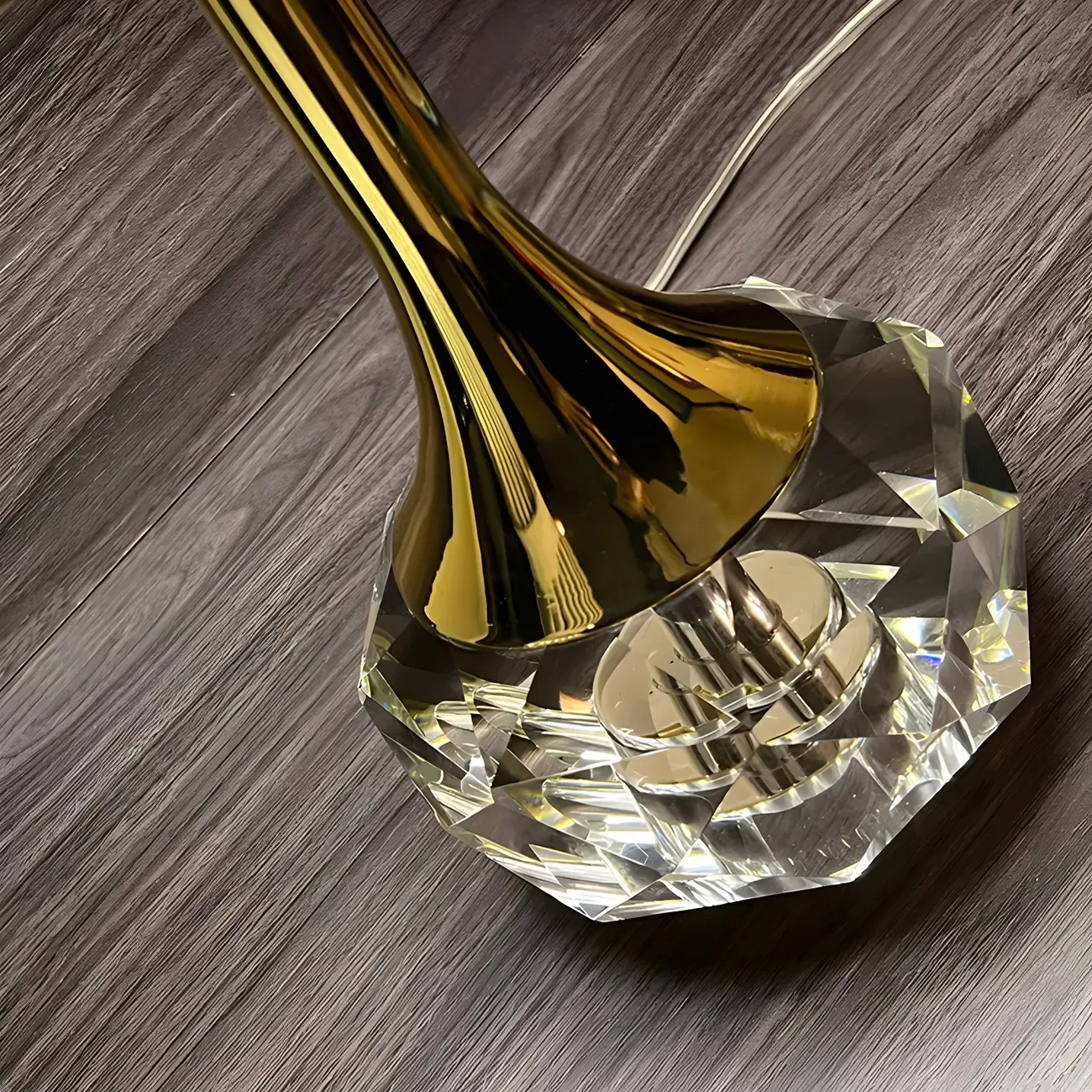 Elegant Pleated Shade Crystal Table Lamp for Living Room Image - 7