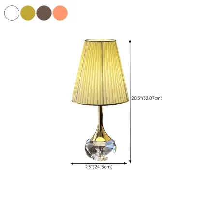 Elegant Pleated Shade Crystal Table Lamp for Living Room #size