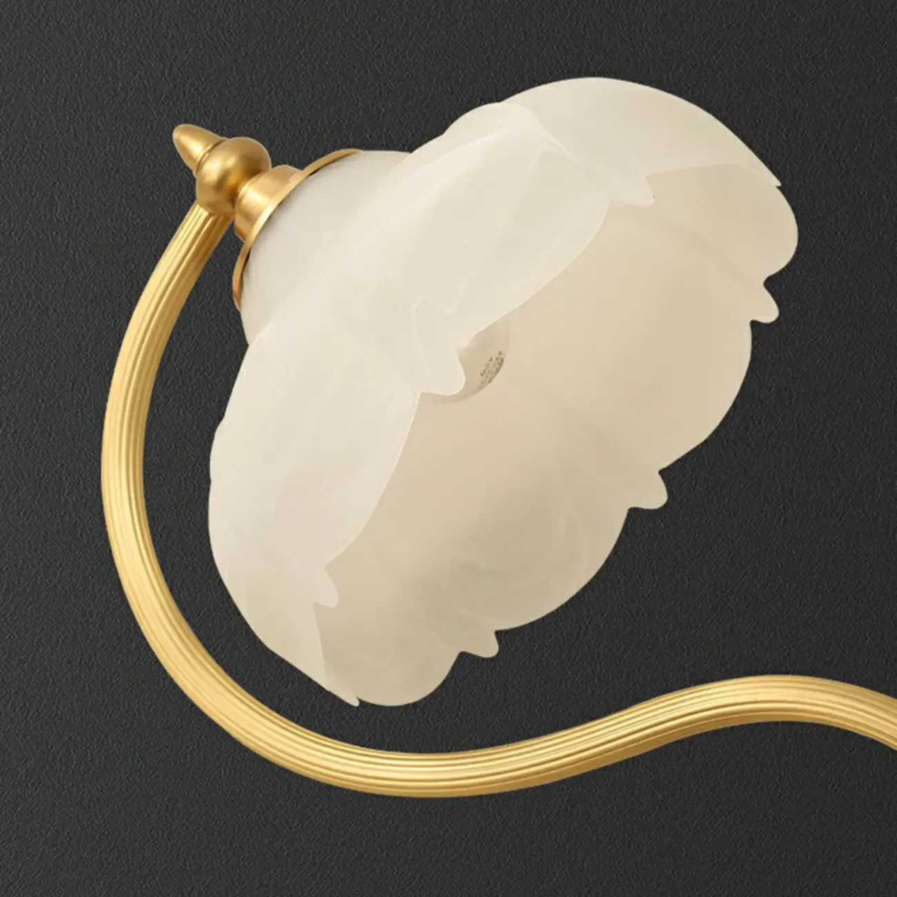 Elegant Glass Flower Golden Table Lamp for Bedroom Image - 9