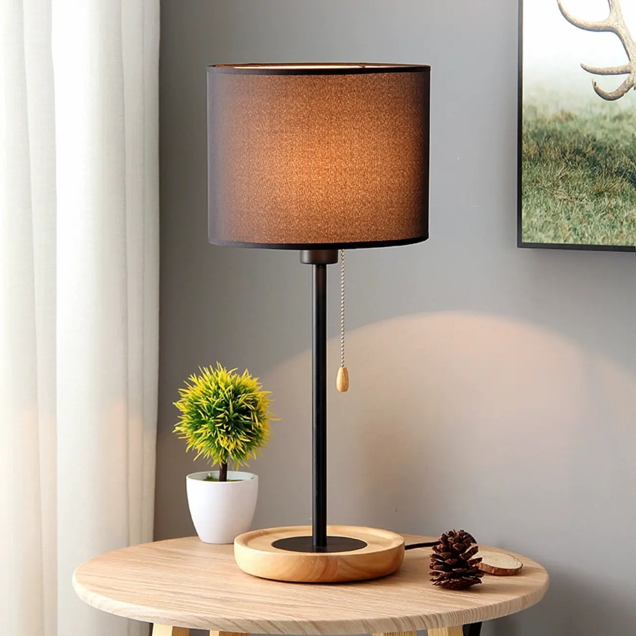 Modern Geometric Table Lamp Pull Chain Switch for Residential Image - 2 | homeyfad