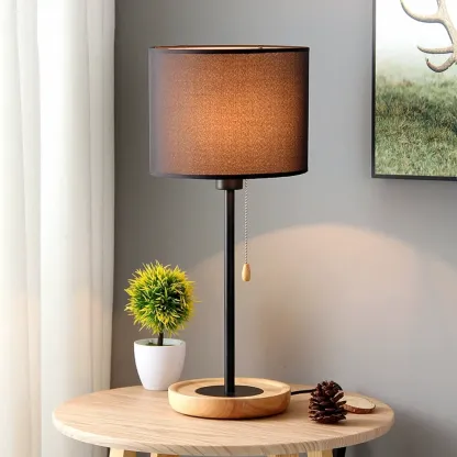 Modern Geometric Table Lamp Pull Chain Switch for Residential Image - 2