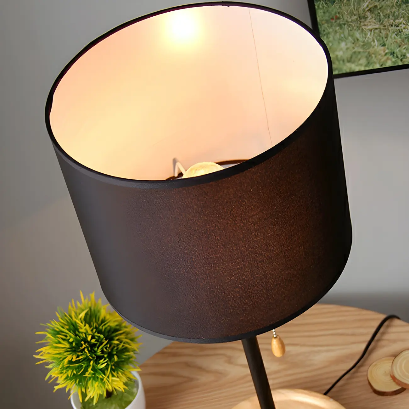 Modern Geometric Table Lamp Pull Chain Switch for Residential Image - 14 | homeyfad