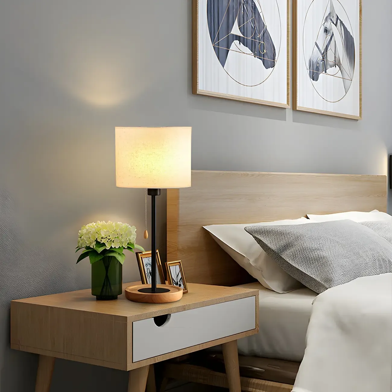 Modern Geometric Table Lamp Pull Chain Switch for Residential Image - 17