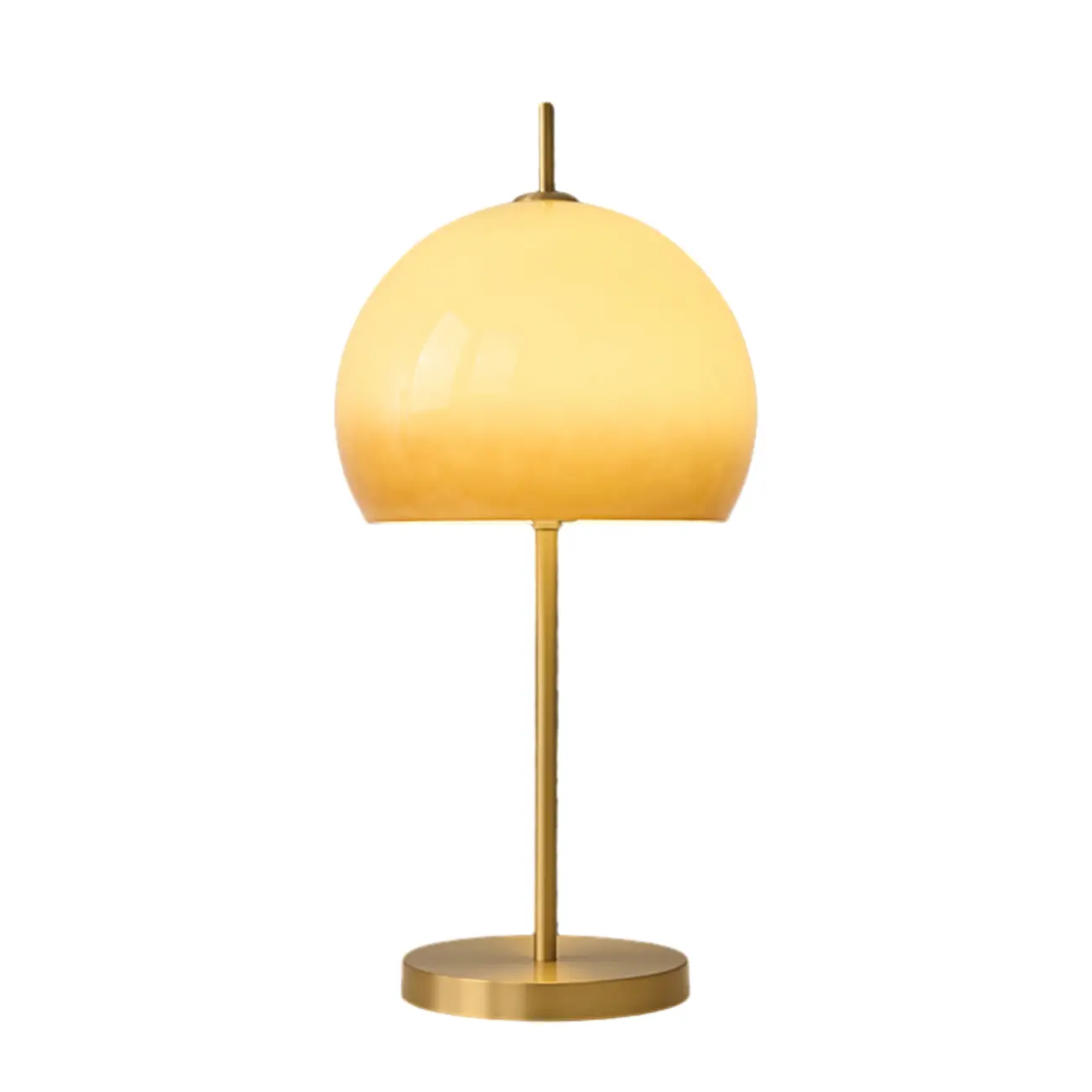 Nordic Orange Glass Dome Gold Bedside Lamp Image - 5 | homeyfad