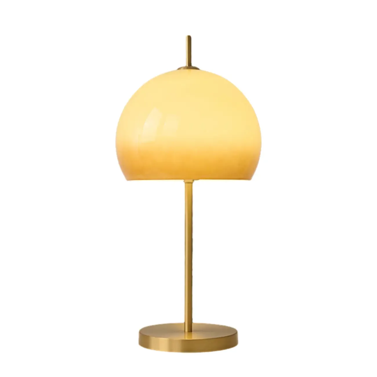 Nordic Orange Glass Dome Gold Bedside Lamp Image - 5