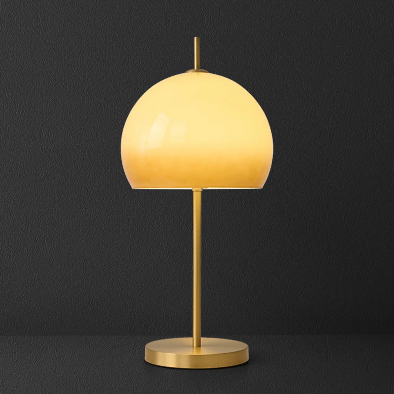Nordic Orange Glass Dome Gold Bedside Lamp Image - 6 | homeyfad