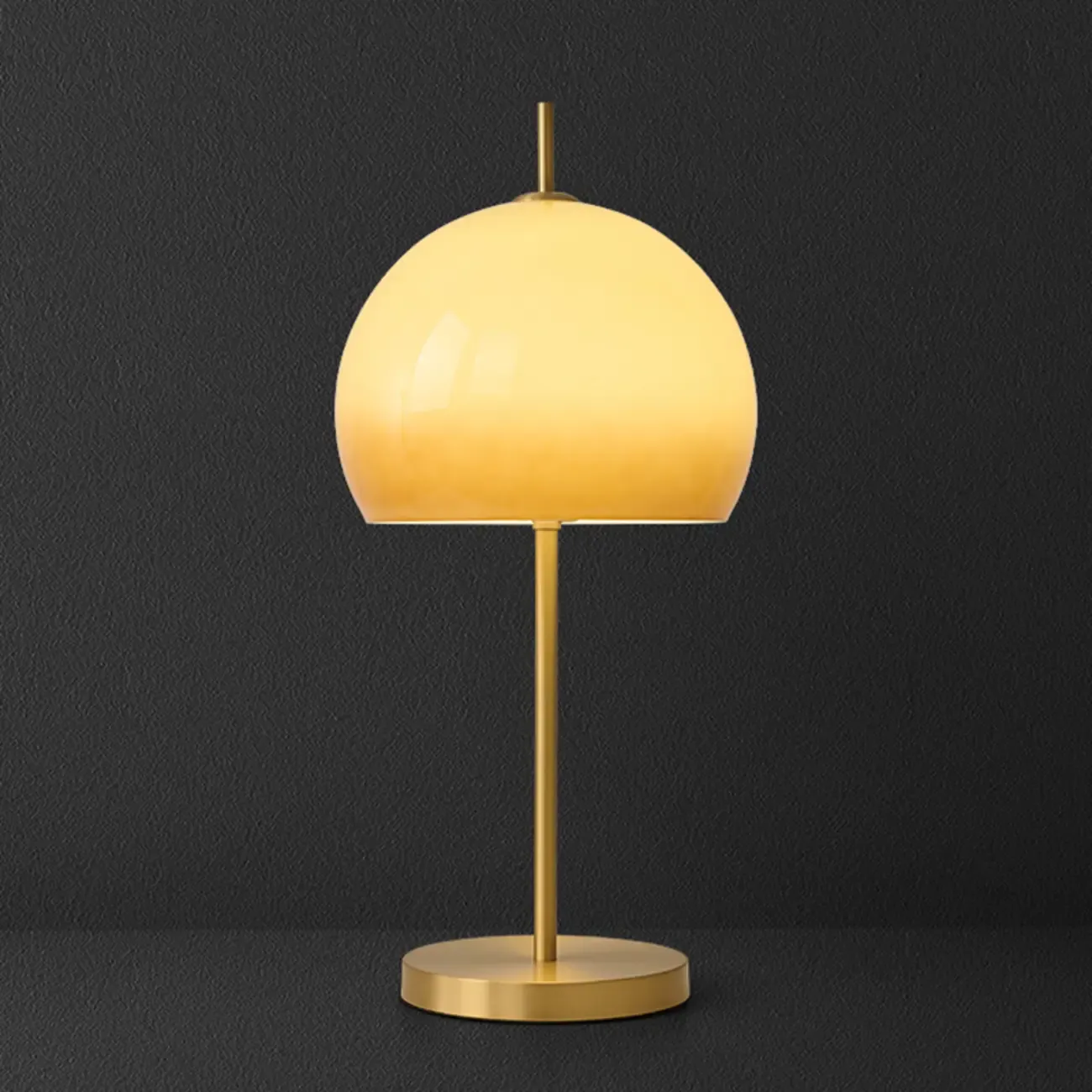 Nordic Orange Glass Dome Gold Bedside Lamp Image - 6