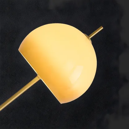 Nordic Orange Glass Dome Gold Bedside Lamp Image - 7