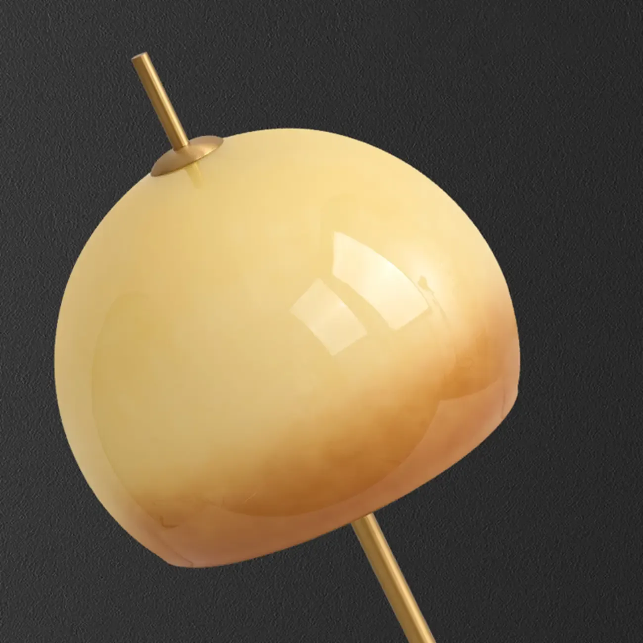 Nordic Orange Glass Dome Gold Bedside Lamp Image - 9