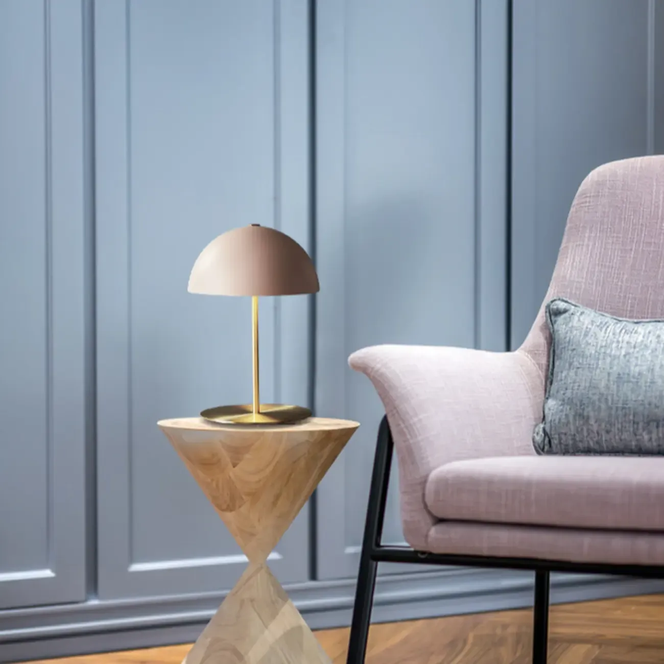 Simplistic Dome Shade Gold Table Lamp for Residential Image - 2