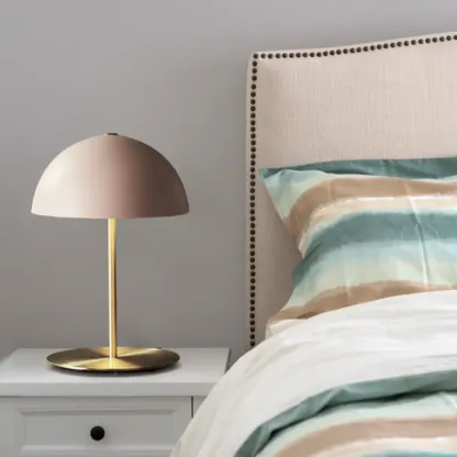 Simplistic Dome Shade Gold Table Lamp for Residential Image - 8