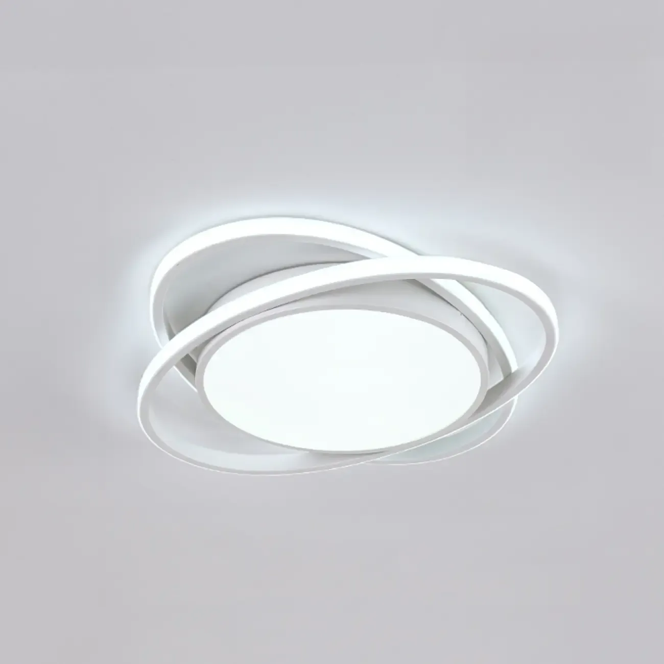 Modern Circular Flush Ceiling Light for Living Room Ambiance Image - 2