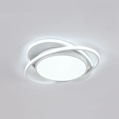 Modern Circular Flush Ceiling Light for Living Room Ambiance Image - 2