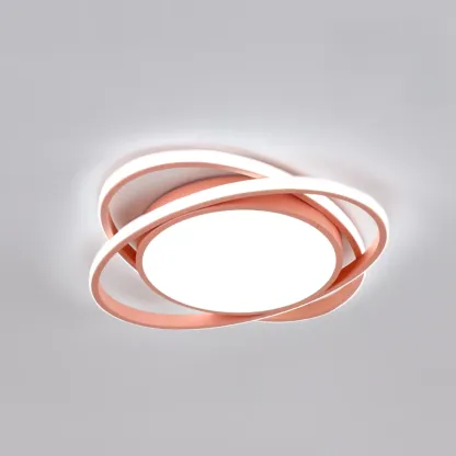 Modern Circular Flush Ceiling Light for Living Room Ambiance Image - 4