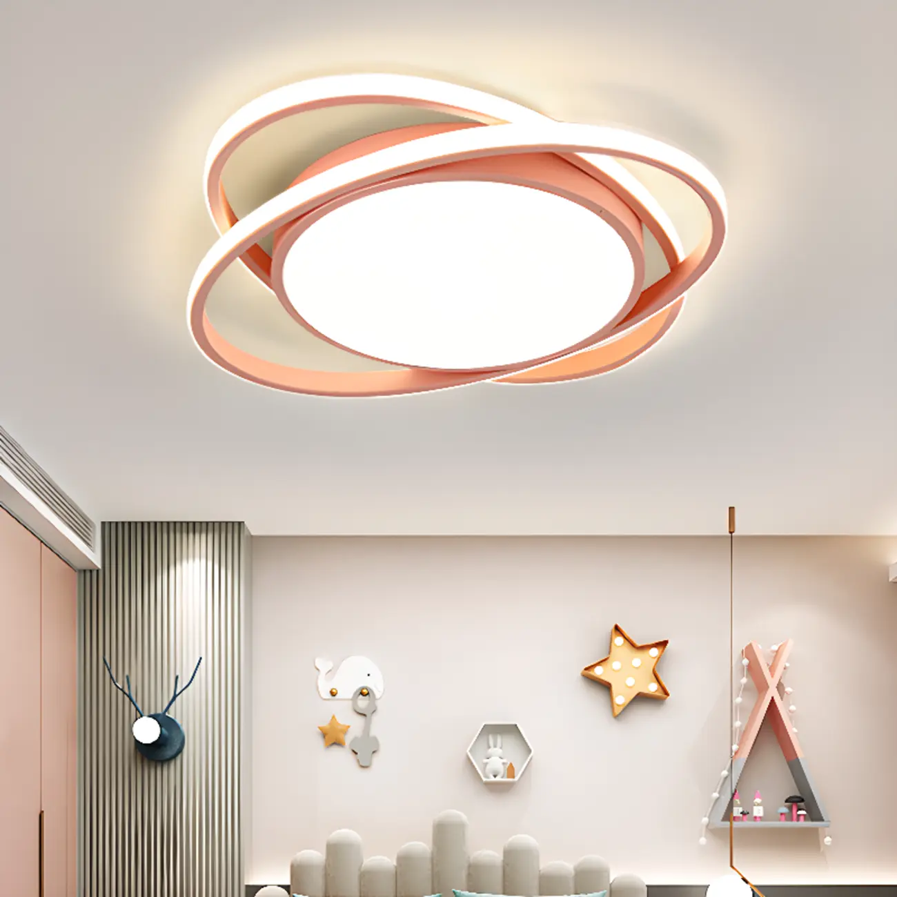 Modern Circular Flush Ceiling Light for Living Room Ambiance Image - 7 | homeyfad