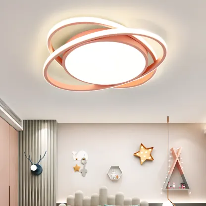 Modern Circular Flush Ceiling Light for Living Room Ambiance Image - 7