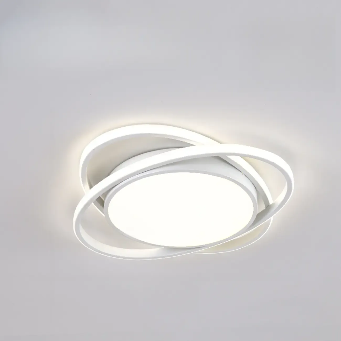 Modern Circular Flush Ceiling Light for Living Room Ambiance Image - 11