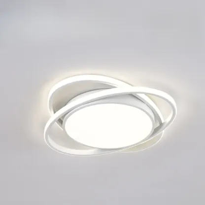 Modern Circular Flush Ceiling Light for Living Room Ambiance Image - 11