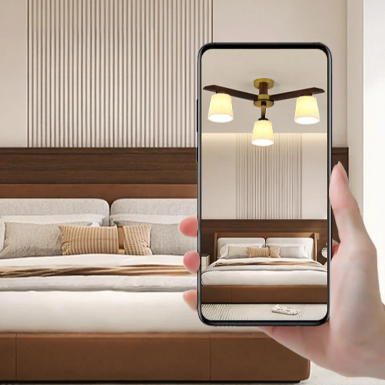 Cylinder Indoor Semi Flush Ceiling Light with Fabric Shade  Image - 4 | homeyfad