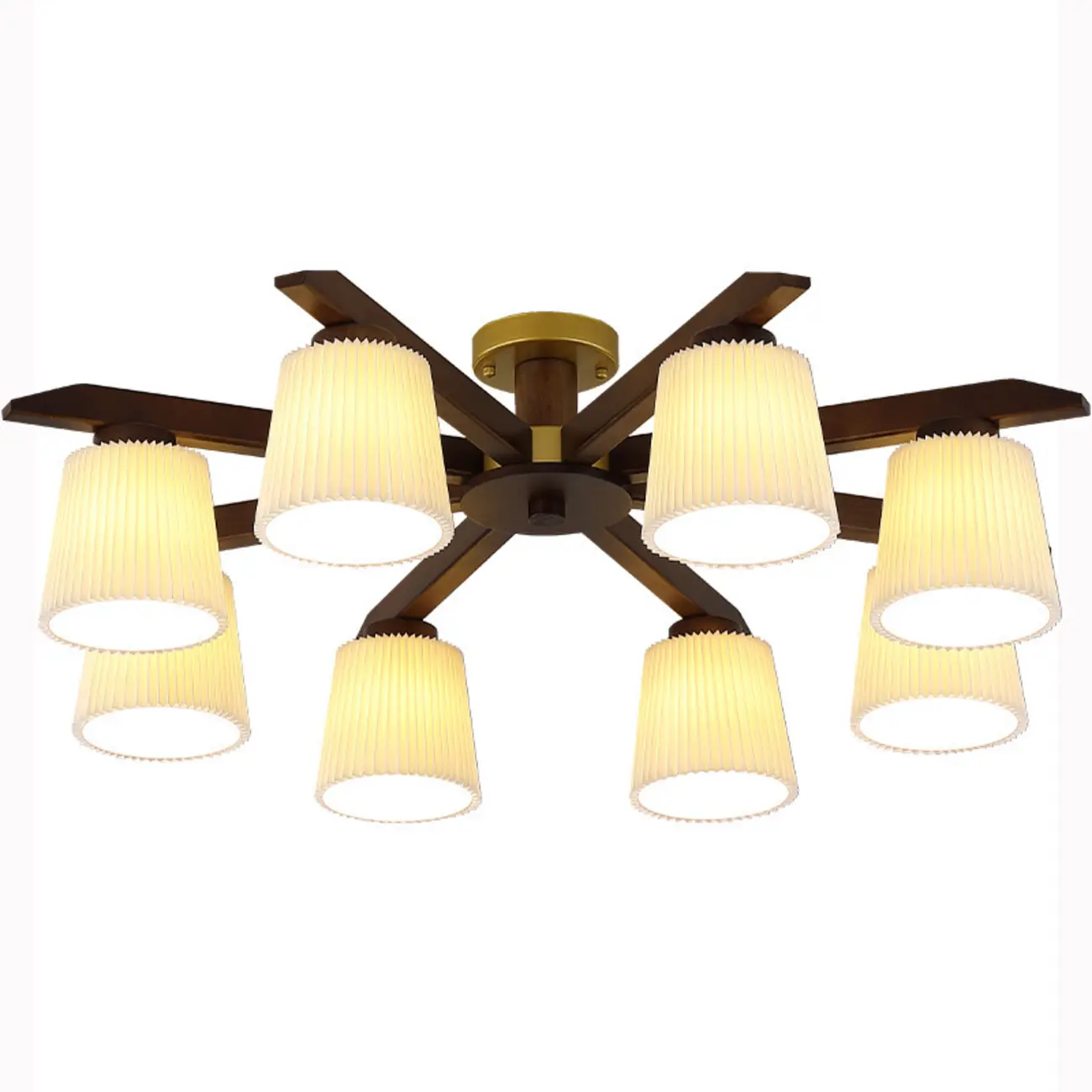 Cylinder Indoor Semi Flush Ceiling Light with Fabric Shade  Image - 5 | homeyfad