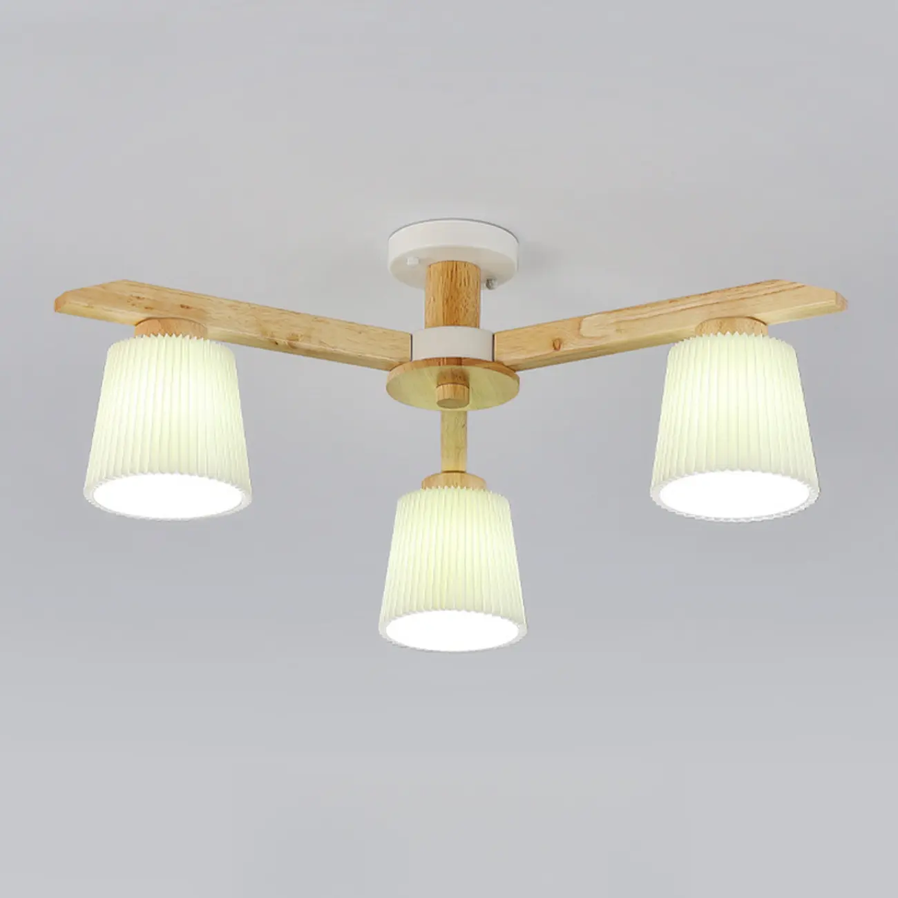 Cylinder Indoor Semi Flush Ceiling Light with Fabric Shade  Image - 6 | homeyfad