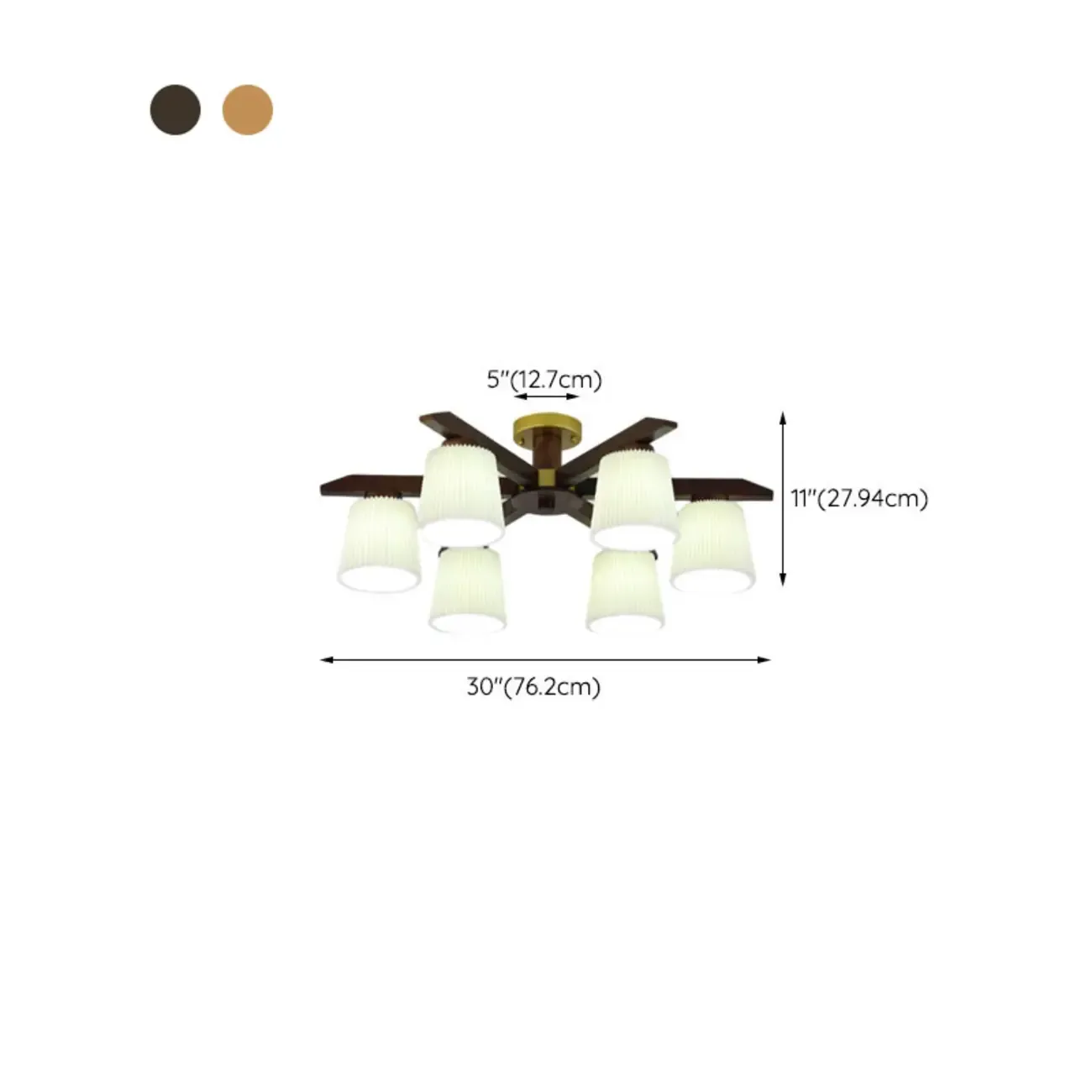 Cylinder Indoor Semi Flush Ceiling Light with Fabric Shade  Image - 15