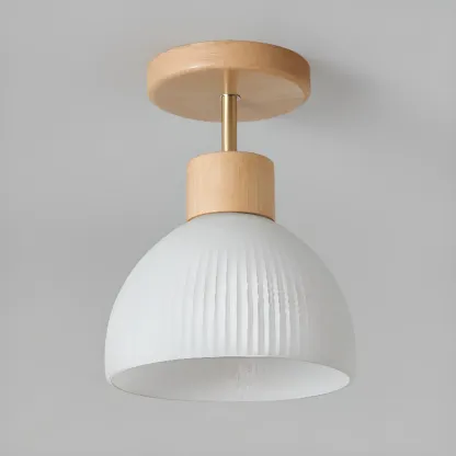 Modern Bowl LED Semi Flush Ceiling Light for Living Space Image - 6