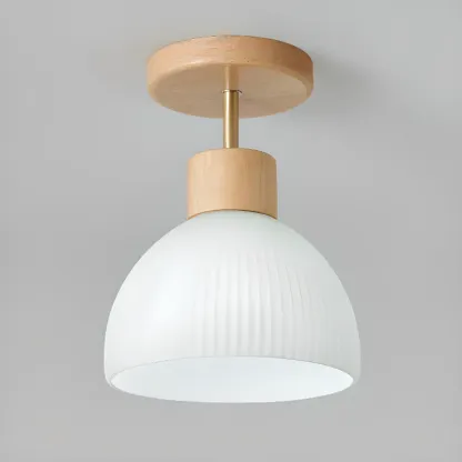 Modern Bowl LED Semi Flush Ceiling Light for Living Space Image - 7