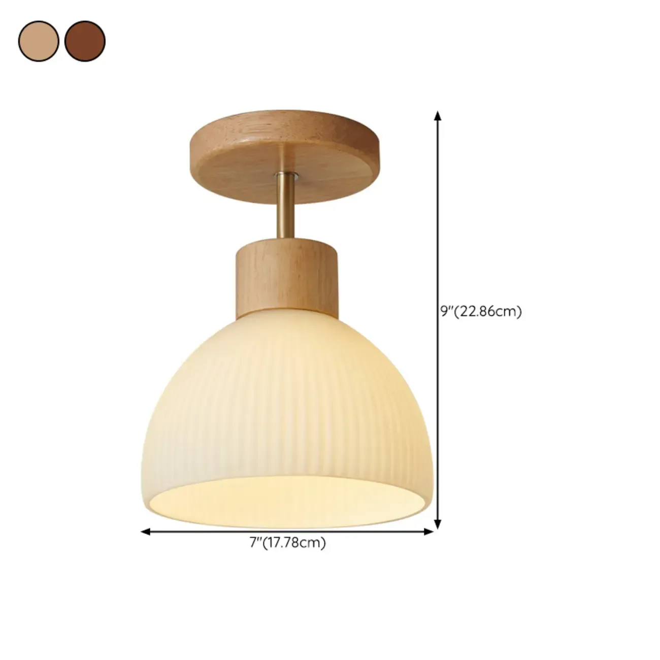 Modern Bowl LED Semi Flush Ceiling Light for Living Space #size