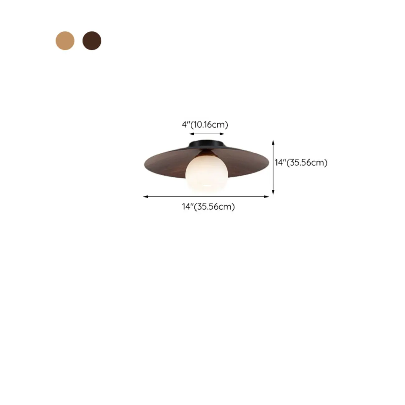 Mini Natural Finish Semi-Flush Ceiling Light for Living Room #size | homeyfad