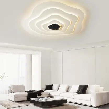Modern Dimmable Tier Resin Flush Ceiling Light for Bedroom Image - 2