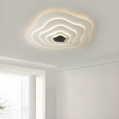 Modern Dimmable Tier Resin Flush Ceiling Light for Bedroom Image - 3