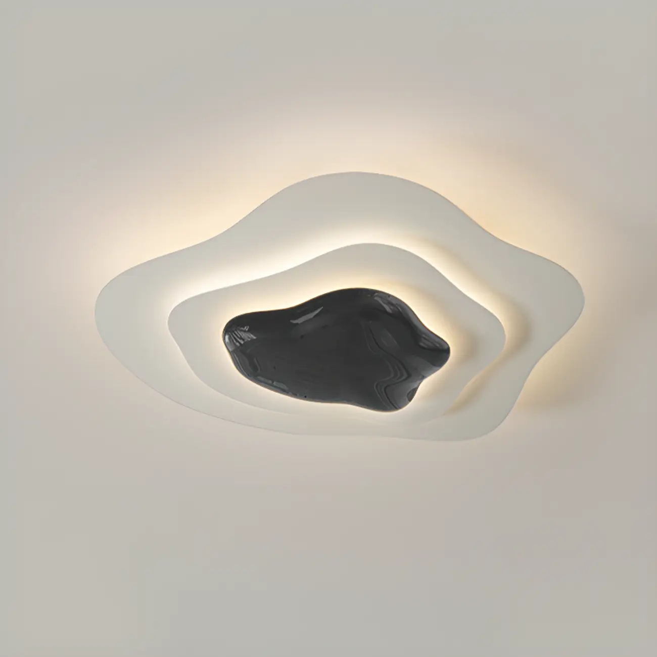 Modern Dimmable Tier Resin Flush Ceiling Light for Bedroom Image - 6 | homeyfad
