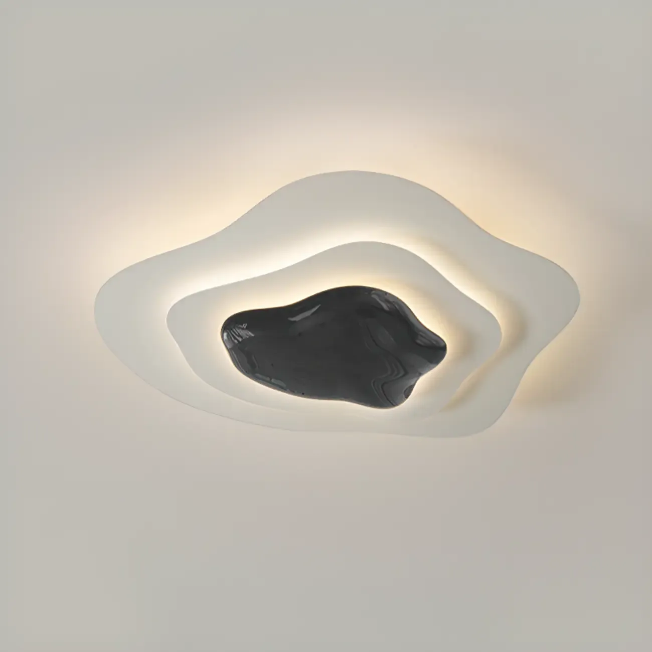 Modern Dimmable Tier Resin Flush Ceiling Light for Bedroom Image - 6