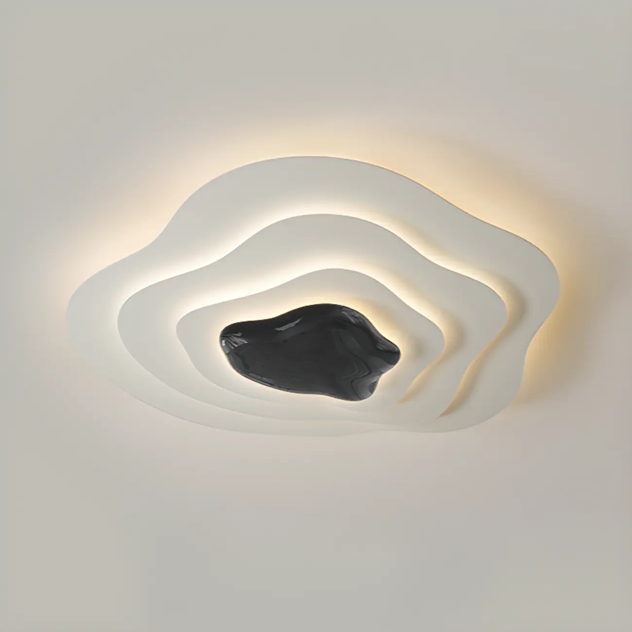 Modern Dimmable Tier Resin Flush Ceiling Light for Bedroom Image - 7 | homeyfad