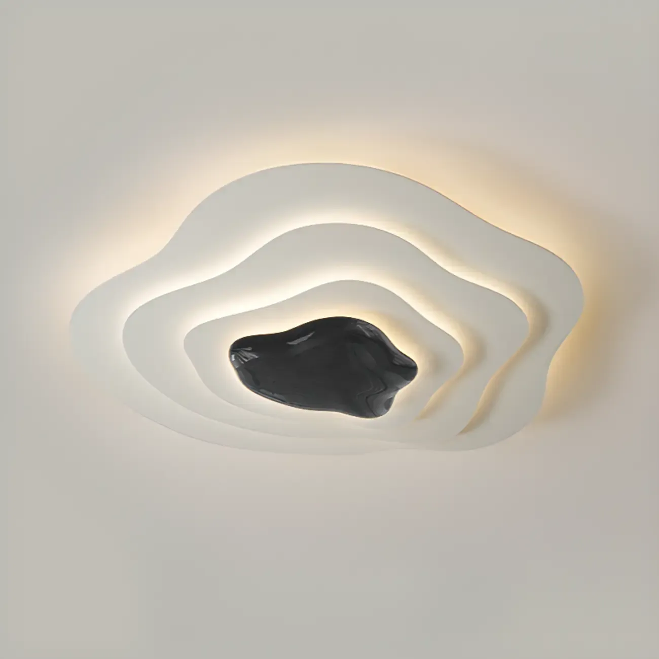Modern Dimmable Tier Resin Flush Ceiling Light for Bedroom Image - 7