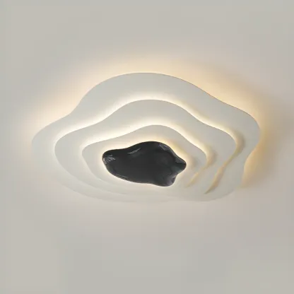 Modern Dimmable Tier Resin Flush Ceiling Light for Bedroom Image - 7