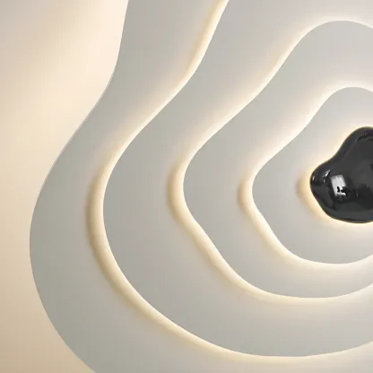 Modern Dimmable Tier Resin Flush Ceiling Light for Bedroom Image - 13