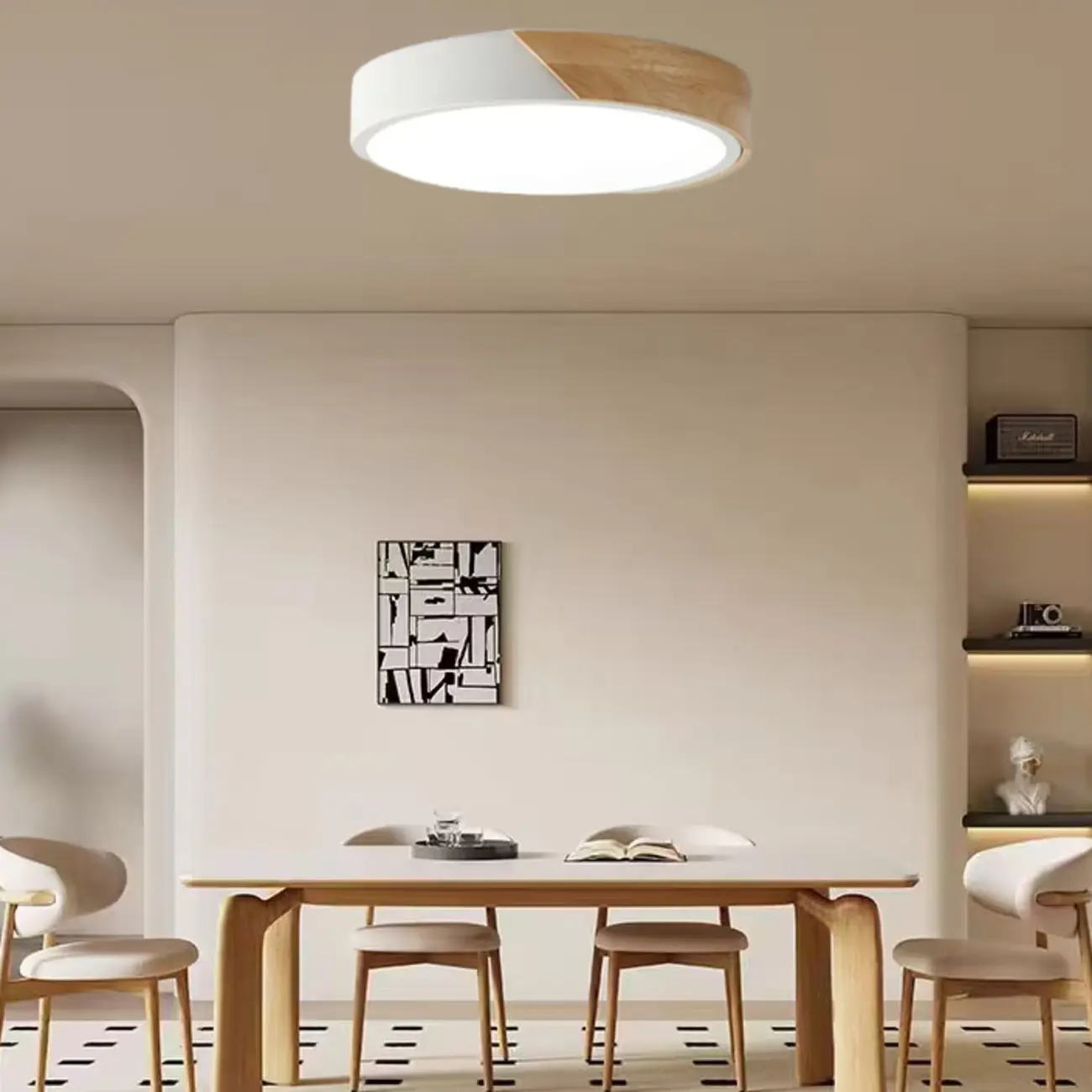 Circular Flush Mount LED Ceiling Light for Residential Use Image - 3 | homeyfad