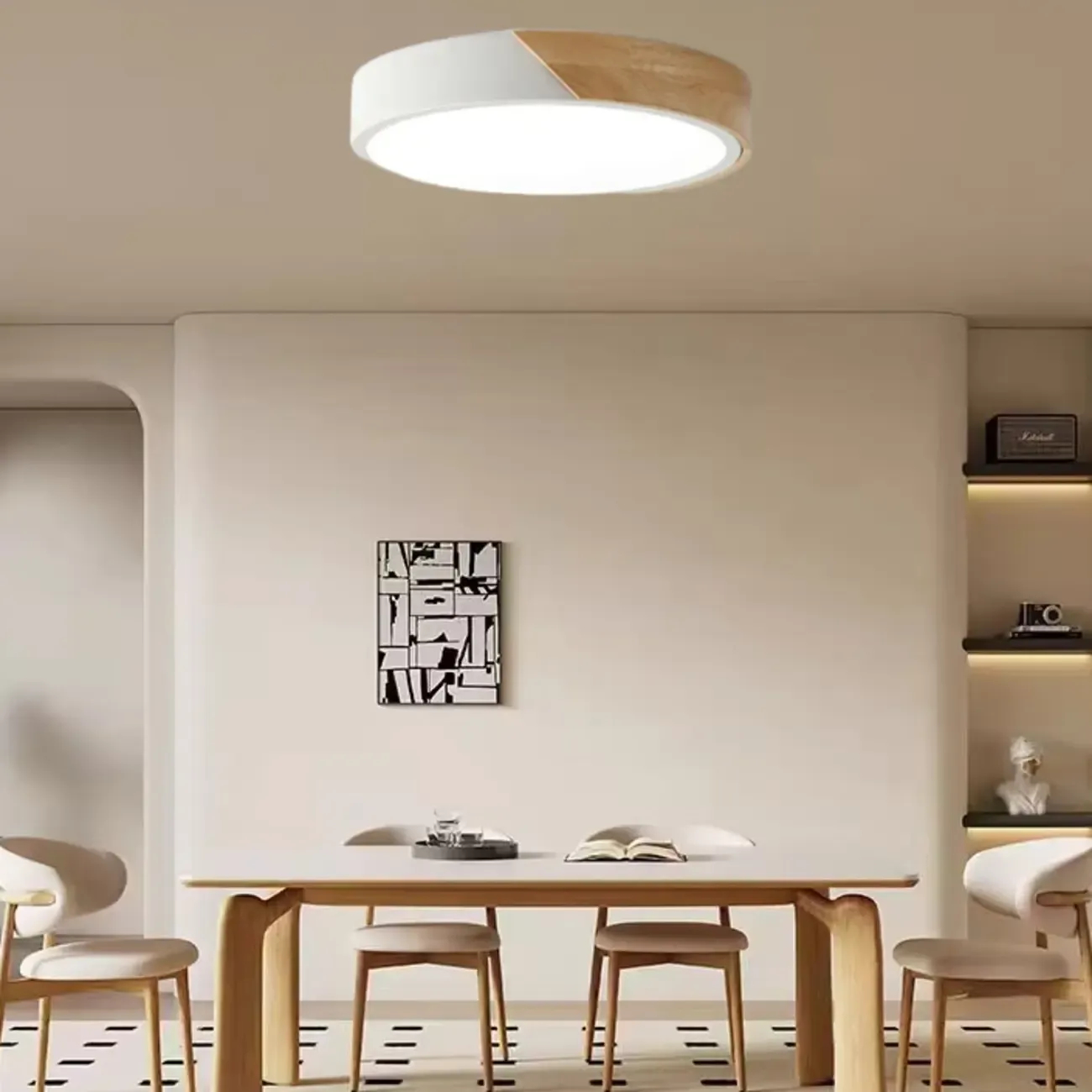 Circular Flush Mount LED Ceiling Light for Residential Use Image - 3