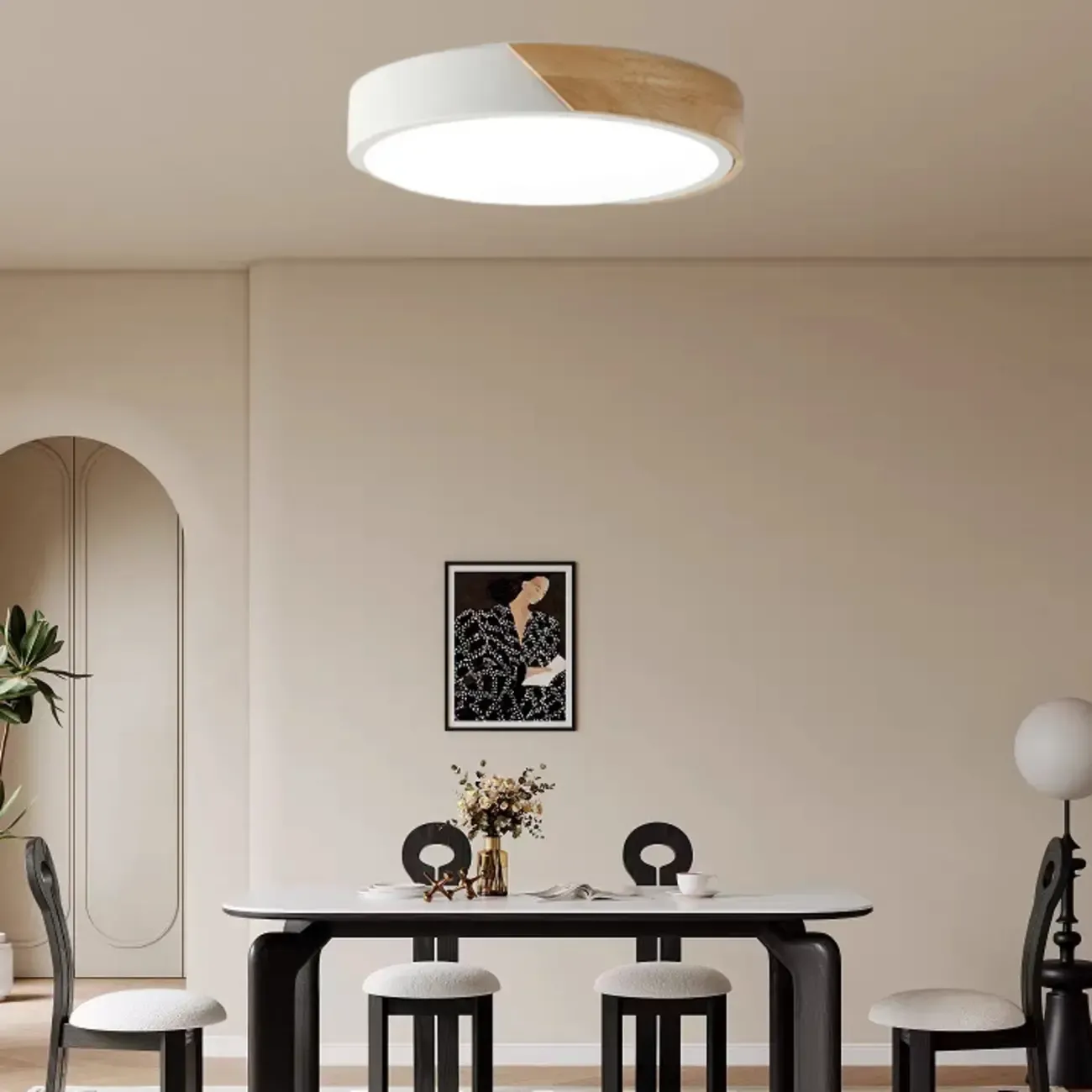 Circular Flush Mount LED Ceiling Light for Residential Use Image - 4