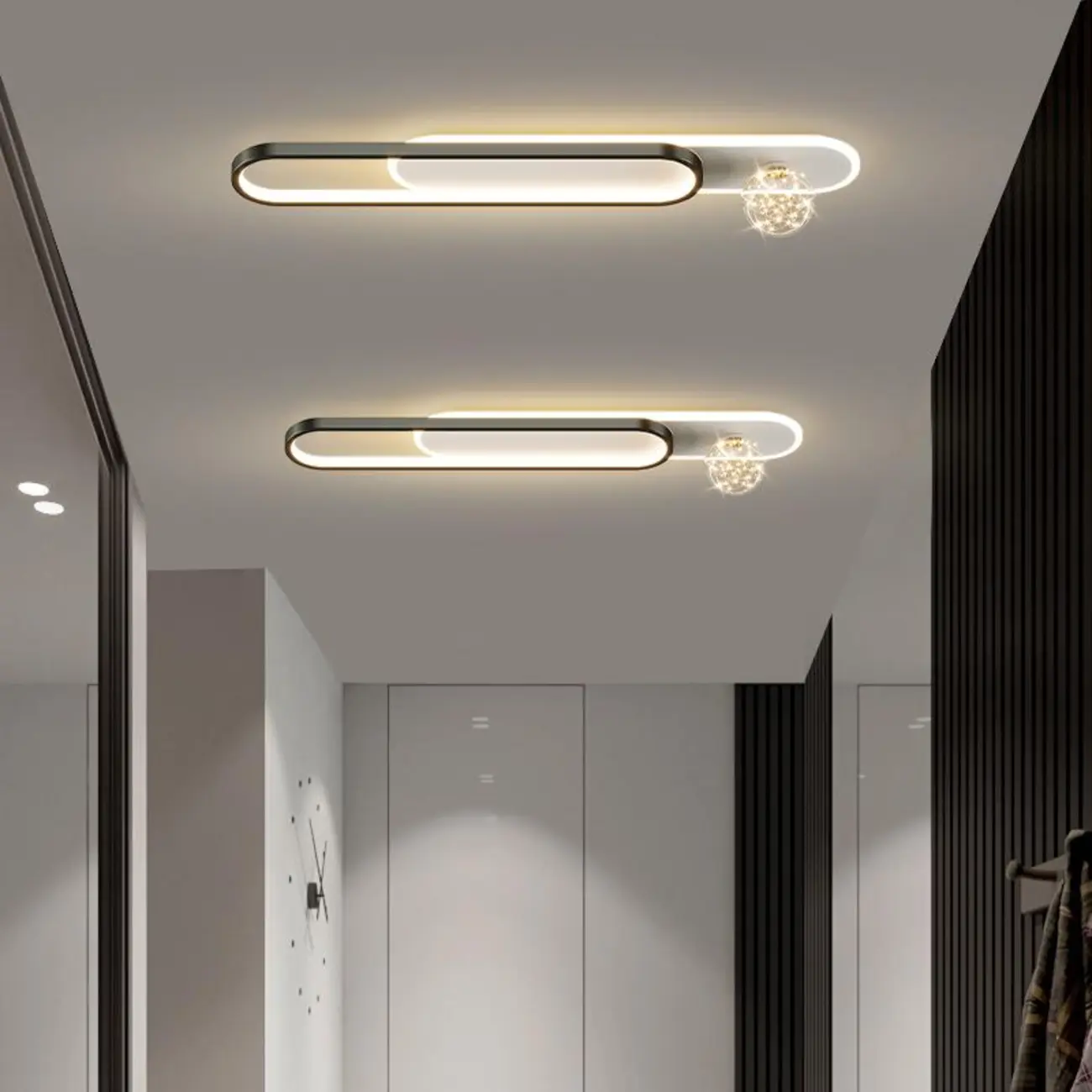 Dimmable Linear Indoor Ceiling Light with Glass Shade  Image - 1 | homeyfad